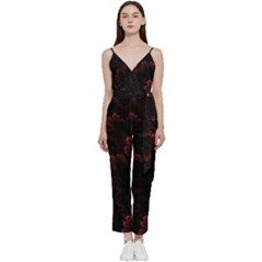 Amoled Red N Black V-neck Camisole Jumpsuit by nateshop