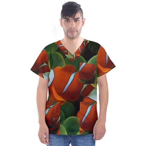 Fish Men s V-neck Scrub Top by nateshop