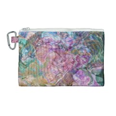 Abstract Waves Canvas Cosmetic Bag (large) by kaleidomarblingart