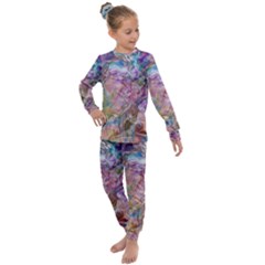 Abstract Waves Kids  Long Sleeve Set  by kaleidomarblingart