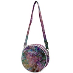 Abstract Waves Crossbody Circle Bag by kaleidomarblingart