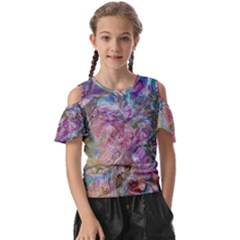 Abstract Waves Kids  Butterfly Cutout T-shirt by kaleidomarblingart