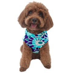 Mazipoodles Love Flowers - Indigo Dusty Teal Turquoise White  Dog Sweater by Mazipoodles