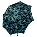 Mazipoodles Love Flowers - Black Dusty Blue Duck Egg Green Hook Handle Umbrellas (Large) View2