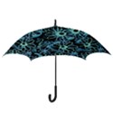 Mazipoodles Love Flowers - Black Dusty Blue Duck Egg Green Hook Handle Umbrellas (Large) View3