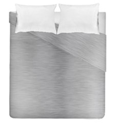 Aluminum Textures, Horizontal Metal Texture, Gray Metal Plate Duvet Cover Double Side (queen Size) by nateshop