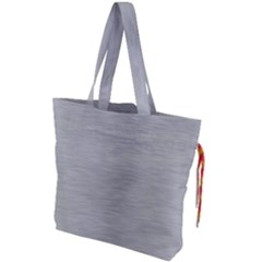 Aluminum Textures, Horizontal Metal Texture, Gray Metal Plate Drawstring Tote Bag by nateshop