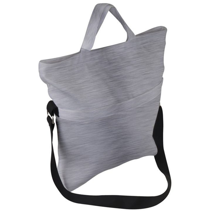 Aluminum Textures, Horizontal Metal Texture, Gray Metal Plate Fold Over Handle Tote Bag