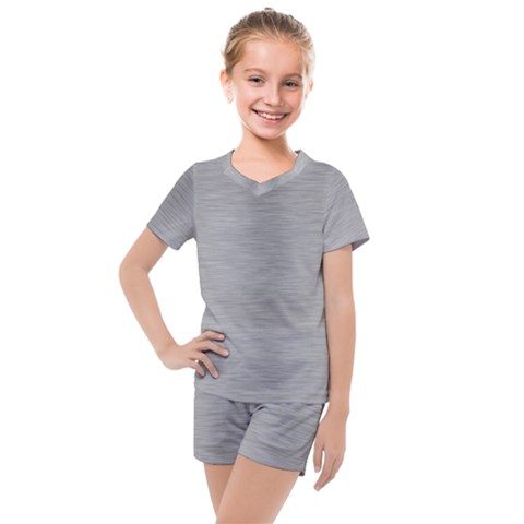 Aluminum Textures, Horizontal Metal Texture, Gray Metal Plate Kids  Mesh T-shirt And Shorts Set by nateshop