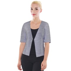 Aluminum Textures, Horizontal Metal Texture, Gray Metal Plate Cropped Button Cardigan by nateshop