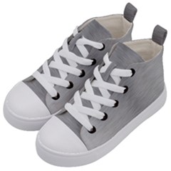 Aluminum Textures, Horizontal Metal Texture, Gray Metal Plate Kids  Mid-top Canvas Sneakers by nateshop