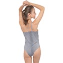 Aluminum Textures, Horizontal Metal Texture, Gray Metal Plate Classic One Shoulder Swimsuit View2