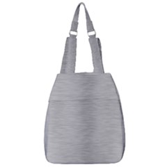 Aluminum Textures, Horizontal Metal Texture, Gray Metal Plate Center Zip Backpack by nateshop