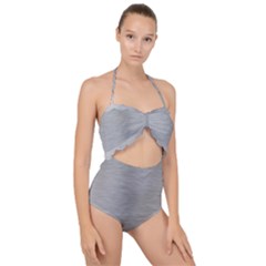 Aluminum Textures, Horizontal Metal Texture, Gray Metal Plate Scallop Top Cut Out Swimsuit by nateshop