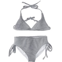 Aluminum Textures, Horizontal Metal Texture, Gray Metal Plate Kids  Classic Bikini Set