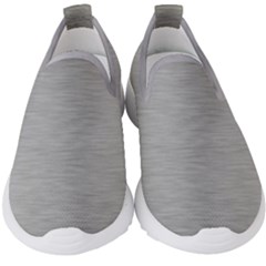 Aluminum Textures, Horizontal Metal Texture, Gray Metal Plate Kids  Slip On Sneakers by nateshop