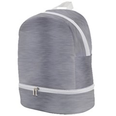 Aluminum Textures, Horizontal Metal Texture, Gray Metal Plate Zip Bottom Backpack by nateshop