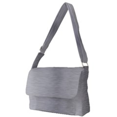 Aluminum Textures, Horizontal Metal Texture, Gray Metal Plate Full Print Messenger Bag (l) by nateshop