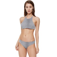 Aluminum Textures, Horizontal Metal Texture, Gray Metal Plate Banded Triangle Bikini Set by nateshop