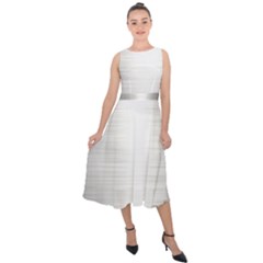 Aluminum Textures, Polished Metal Plate Midi Tie-back Chiffon Dress