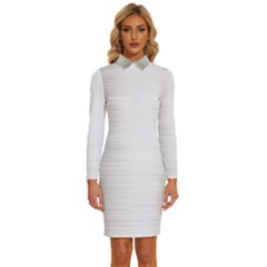 Aluminum Textures, Polished Metal Plate Long Sleeve Shirt Collar Bodycon Dress by nateshop