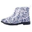 Blue Vintage Background, Blue Roses Patterns Kid s High-Top Canvas Sneakers View2