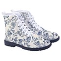 Blue Vintage Background, Blue Roses Patterns Kid s High-Top Canvas Sneakers View3