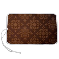 Brown Floral Pattern Floral Vintage Pattern, Brown Vintage Pen Storage Case (s) by nateshop