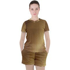 Gold, Golden Background ,aesthetic Women s T-shirt And Shorts Set