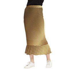 Gold, Golden Background ,aesthetic Maxi Fishtail Chiffon Skirt by nateshop