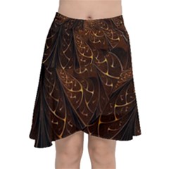 Gold, Golden Background Chiffon Wrap Front Skirt