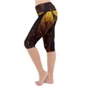 Gold, Golden Background Lightweight Velour Cropped Yoga Leggings View2