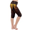 Gold, Golden Background Lightweight Velour Cropped Yoga Leggings View3