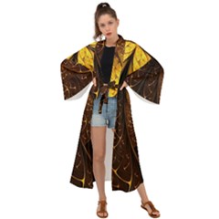 Gold, Golden Background Maxi Kimono by nateshop