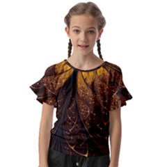 Gold, Golden Background Kids  Cut Out Flutter Sleeves by nateshop