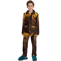 Gold, Golden Background Kids  Long Sleeve Velvet Pajamas Set by nateshop