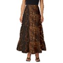 Gold, Golden Background Tiered Ruffle Maxi Skirt View1