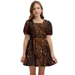 Gold, Golden Background Kids  Short Sleeve Dolly Dress by nateshop