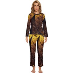 Gold, Golden Background Womens  Long Sleeve Lightweight Pajamas Set by nateshop