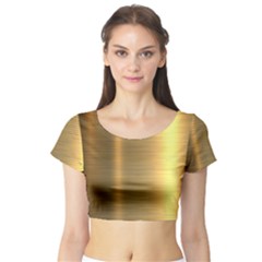 Golden Textures Polished Metal Plate, Metal Textures Short Sleeve Crop Top by nateshop