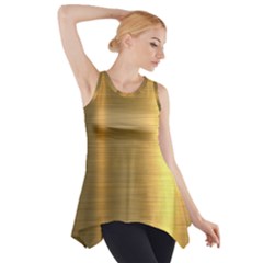 Golden Textures Polished Metal Plate, Metal Textures Side Drop Tank Tunic by nateshop