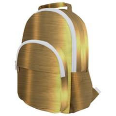 Golden Textures Polished Metal Plate, Metal Textures Rounded Multi Pocket Backpack by nateshop