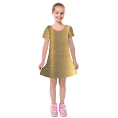 Golden Textures Polished Metal Plate, Metal Textures Kids  Short Sleeve Velvet Dress by nateshop