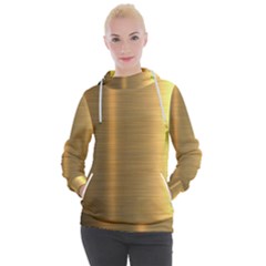 Golden Textures Polished Metal Plate, Metal Textures Women s Hooded Pullover by nateshop