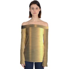 Golden Textures Polished Metal Plate, Metal Textures Off Shoulder Long Sleeve Top by nateshop