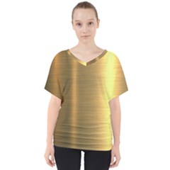 Golden Textures Polished Metal Plate, Metal Textures V-neck Dolman Drape Top by nateshop