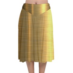 Golden Textures Polished Metal Plate, Metal Textures Velvet Flared Midi Skirt by nateshop