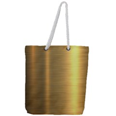 Golden Textures Polished Metal Plate, Metal Textures Full Print Rope Handle Tote (large) by nateshop