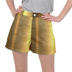 Golden Textures Polished Metal Plate, Metal Textures Women s Ripstop Shorts by nateshop