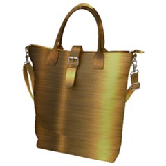 Golden Textures Polished Metal Plate, Metal Textures Buckle Top Tote Bag